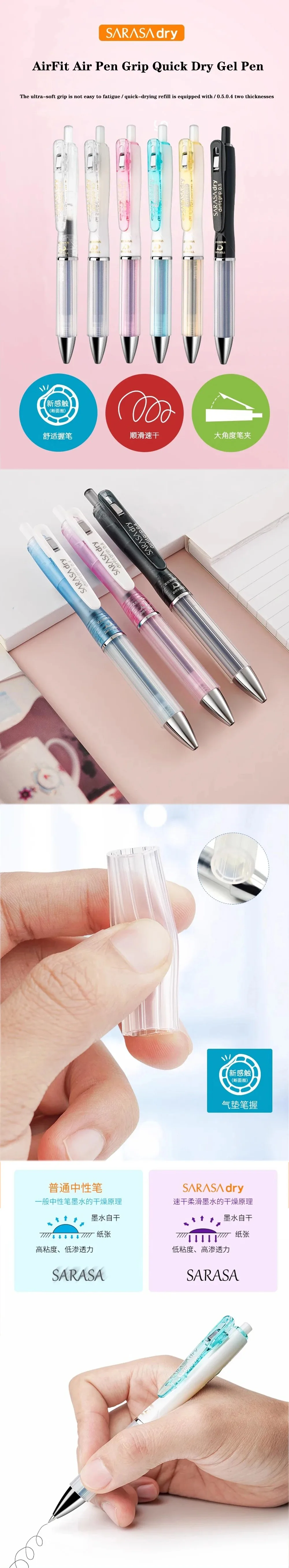 1 stücke Japan ZEBRA Gel Stift Schnell Trocknend Anti Müdigkeit Airfit JJZ49 Presse Schwarz Unterschrift Stift 0,4/0,5mm Student Schule Schreibwaren – Detail 1