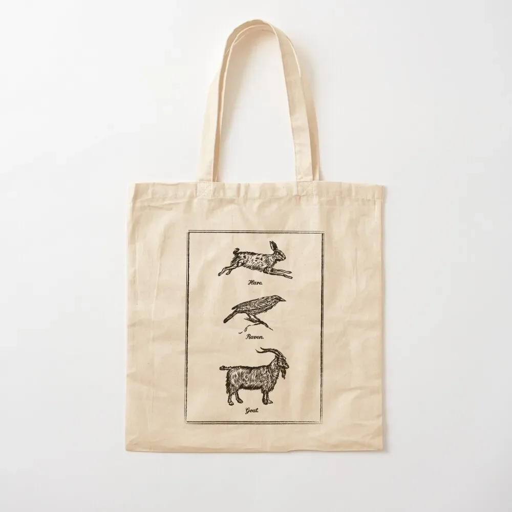 Hare, Raven, Goat Tote Bag shopper bags for women Lady bags tote bag men shopping bag