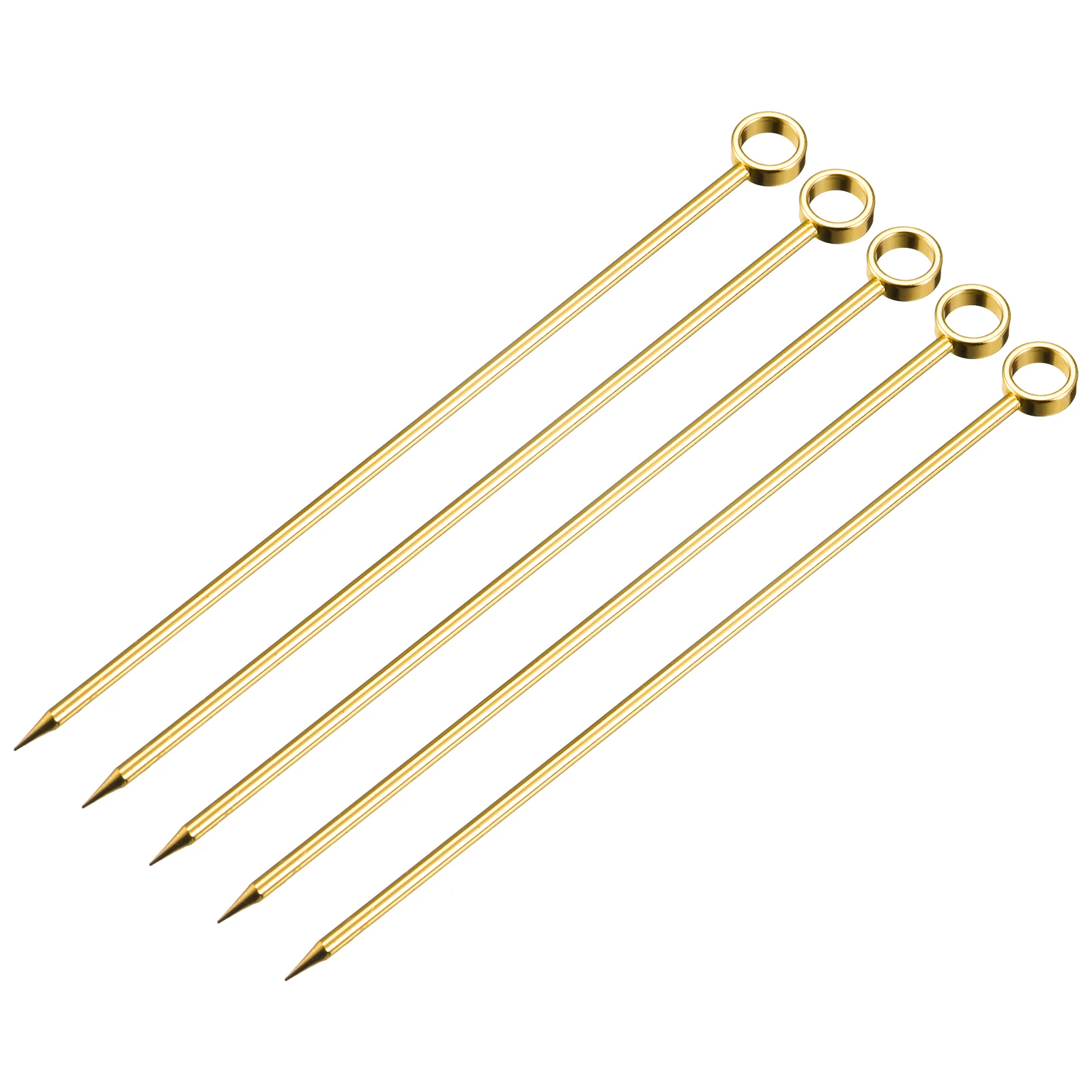 

4/8pcs Metal Cocktail Picks Reusable Stainless Steel Cocktail Toothpick Circle Shape for Party Bar Drinks Appetizer Fruits 11cm