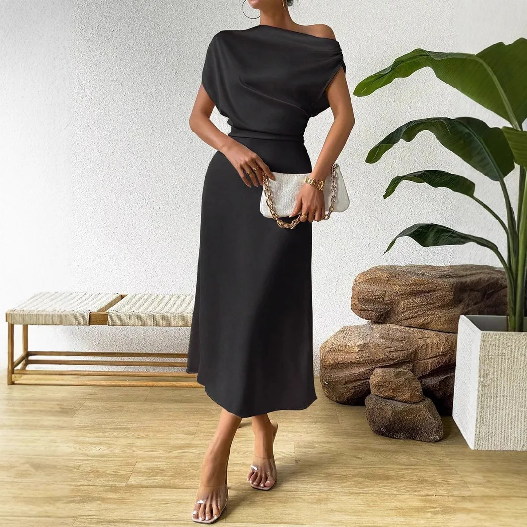 

2026 Summer Women's New Satin Satin Skirt Fashionable and Comfortable Dress Bodycon Long Skirt