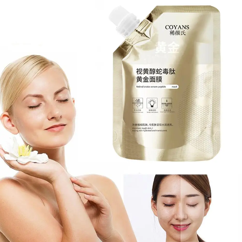 Retinol Moisturizing Gold Mask Oil Control Acne Remove Mask Care Face Whitening Pores Skin Snake Firming Facial S9O9