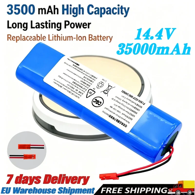 Hochleistungs-14,4V-3500mAh-18650-Lithium-Akku PX-B010, Stabile Stromversorgung mit Langer Lebensdauer, Langlebige Ersatzteile, Vollständig Kompatibel mit ILIFE V3s Pro V5s Pro V8s V8 Plus V80 V80 Max