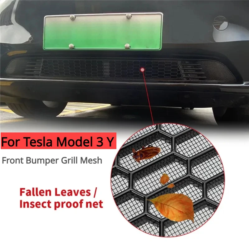 

Front Bumper Grill Mesh For Tesla Model 3 Y 2017-2023 Accessories Air Inlet Vent Cover Grille Guards Protector Anti-insect Net