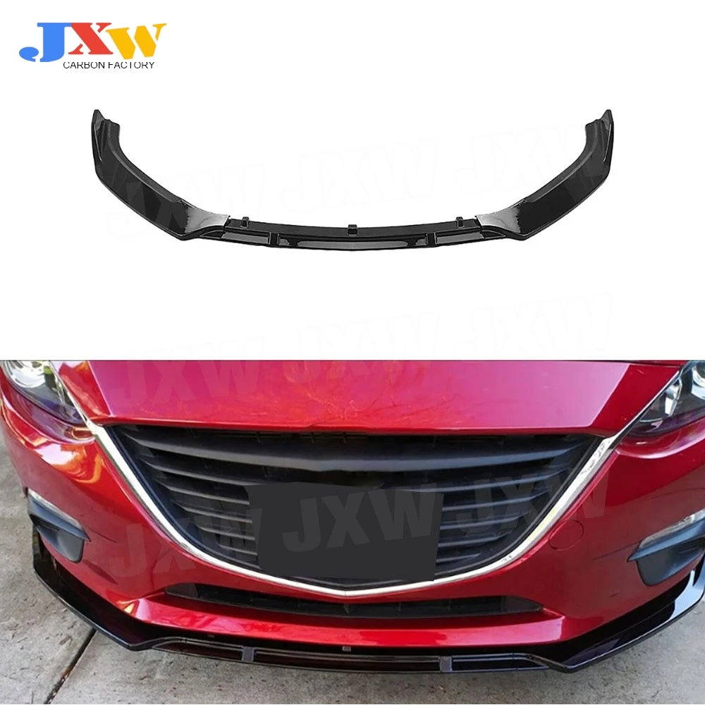 

Front Bumper Lip Trim Styling Guard Chin Aprons Spoiler Body Kit Diffuser Accessories 3Pcs/Set for MAZDA 3 Axela 2014-2019