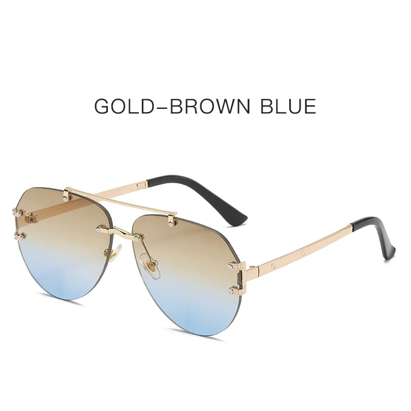 Suglau hochwertige Luxusmarke Damen ovale Sonnenbrille klassische Metall Anti-UV-Fahr sonnenbrille Mode Herren Casual Shades – Detail 2