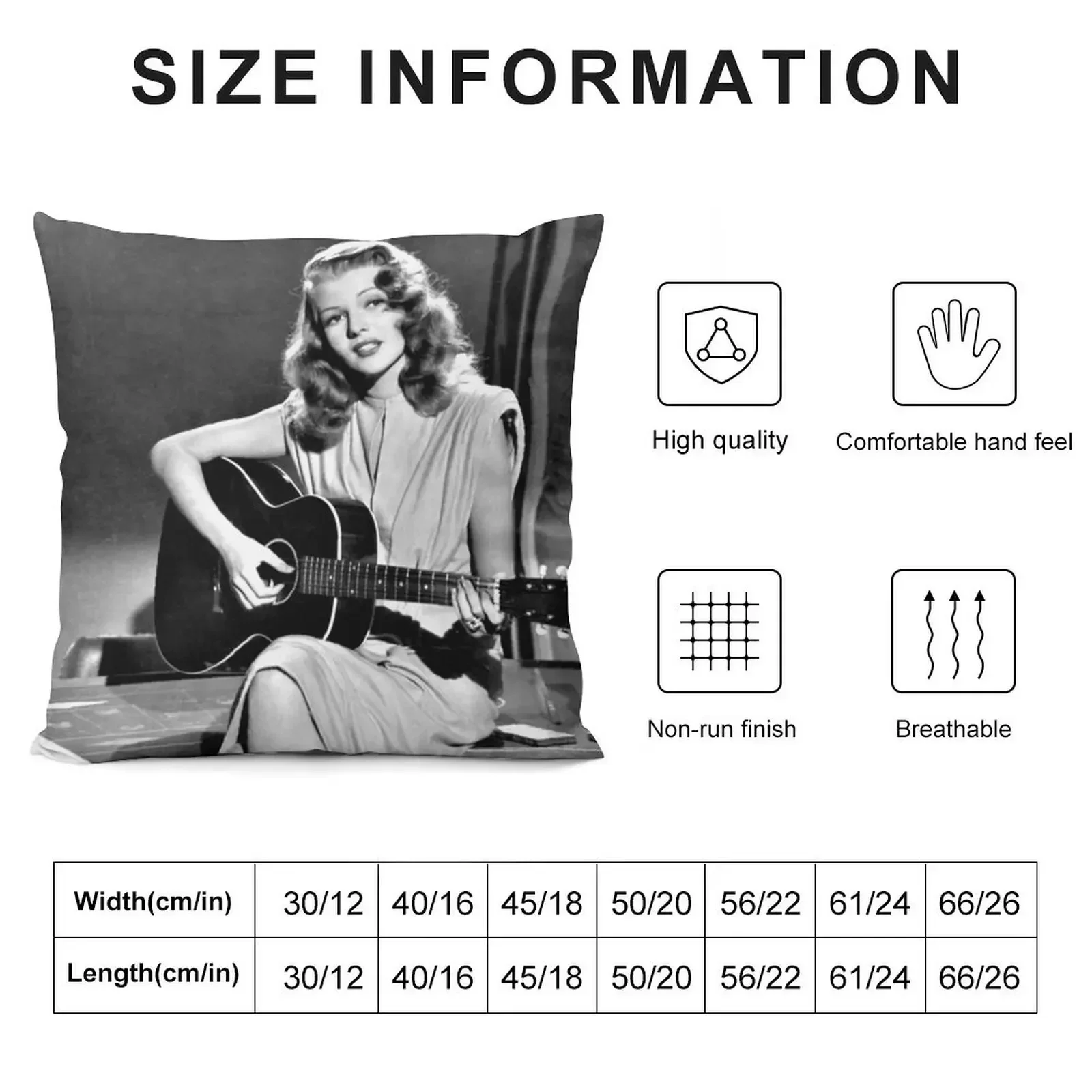 Rita Hayworth playing guitar in movie Gilda Throw Pillow ornamental pillows for living room New year pillow