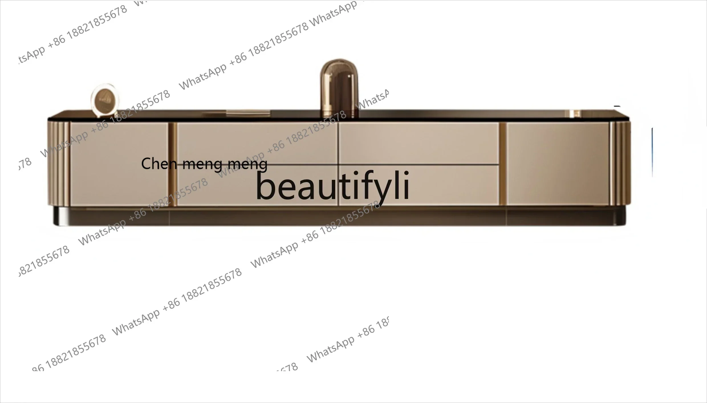 

X Rock slab TV cabinet coffee table combination light luxury modern high-end household extended motor cabinet Italian style