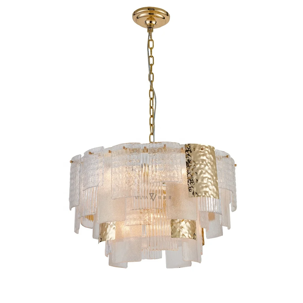 

Best-selling Hand-made Glass Round Luxury Bedroom Villa Pendant Light Lamp Chandelier