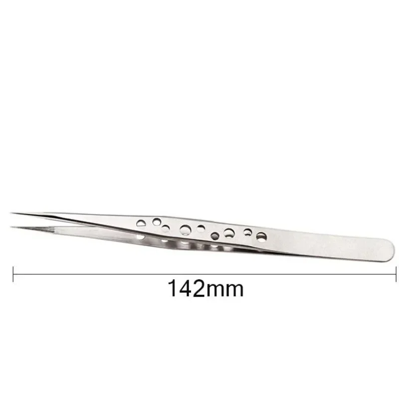 Stainless Steel Electronics Tweezers Set 2Pcs Computer Tool Kit Anti-Skid Forceps Precision Repair Multi Tool Hard Thick