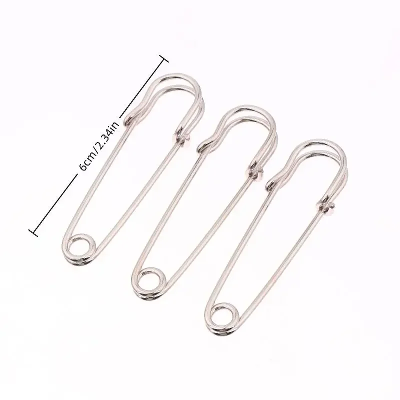 100 قطعة دبابيس أمان فولاذية كبيرة جدًا دبوس أمان كبير عالي التحمل من الفولاذ المقاوم للصدأ دبابيس قفل زنبركية للملابس والحرف اليدوية