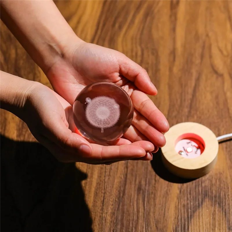 

ABMI-LED 3D Engraved Ball USB Table Lamp With LED Base Night Light For Bedroom Home Decor Gift For Women And Girls,