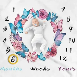 Baby Photography Blanket Props Baby Milestone Anniversary Tapestry Receving Background Monthly Blanket for Shooting Photos