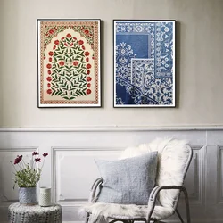 Decor Traditional Turkish Bouquet Print Vintage Floral Iznik Art Poster Ornamental Art Canvas Painting Wall Picture Home Room