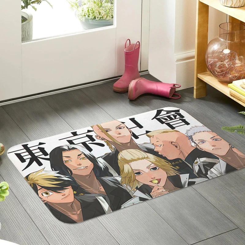 Entrance Door Doormat T-Tokyo T-Revengers Kitchen Balcony Bedroom Rug Porch Foot Mat Non-slip Corridor Living Room Floor Carpet