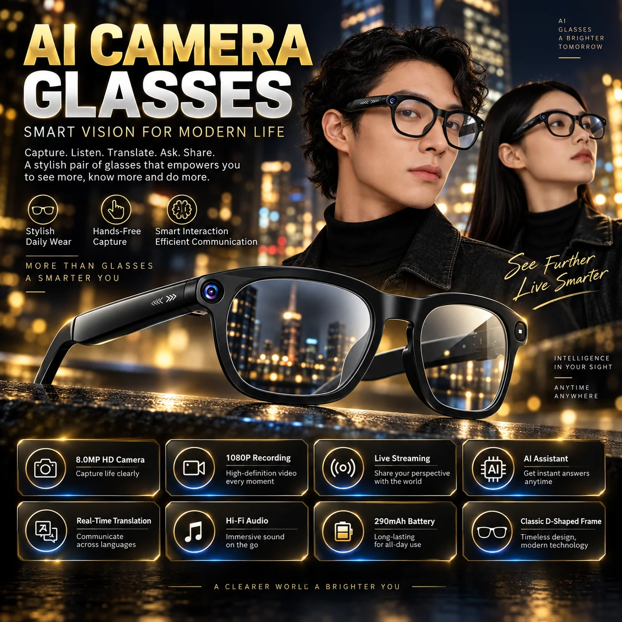 Lunettes intelligentes CY03 am - Audio Music Online Free avis et prix
