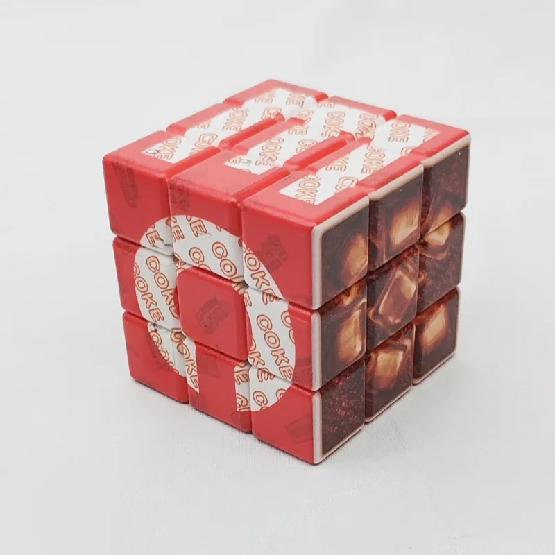 

Calvin's Yummy Icy COKE 3x3 Cube Ice Cola Pattern 3x3 Magic Cube Puzzle and Leisure Gift Toy Fidget Toys