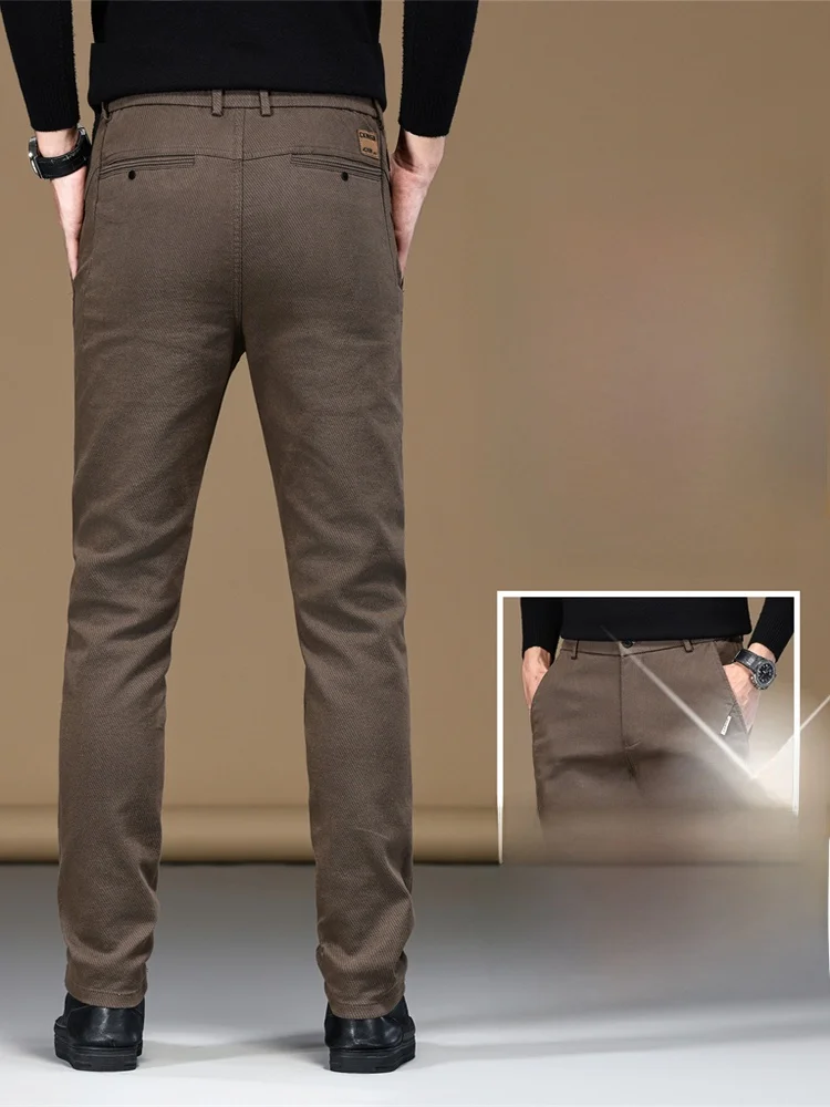 

Busin Casual Men's Straight Leg Pants Elastic Stretchy Slim Fit Spring Autumn New Sle Versatile Long Trousers