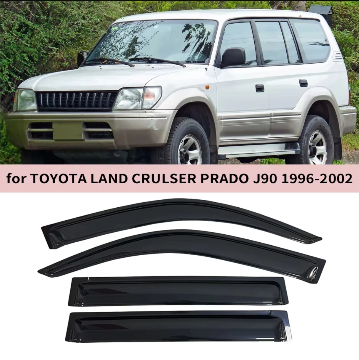 

Ветровые дефлекторы, оконный козырек для TOYOTA LAND CRUISER PRADO J90 1996, 1997, 1998, 1999, 2000, 2001, 2002, защита от дождя, дверной козырек, вентиляционное отверстие