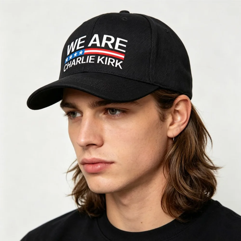 We Are Charlie Kirk Verstellbare Trucker-Kappe „Rip Charlie Kirk 1993-2025“ mit gebogenem Schirm – Baseballkappe für Herren und Damen