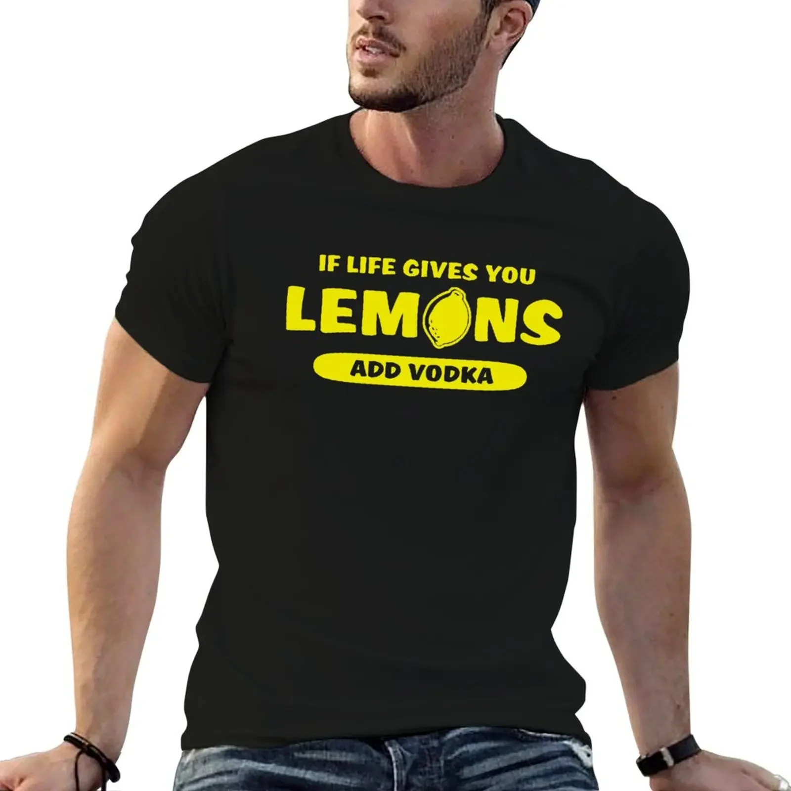 When life gives you lemons add vodka T-Shirt cute clothes graphic tee shirt essential t shirt plain luxury clothes men