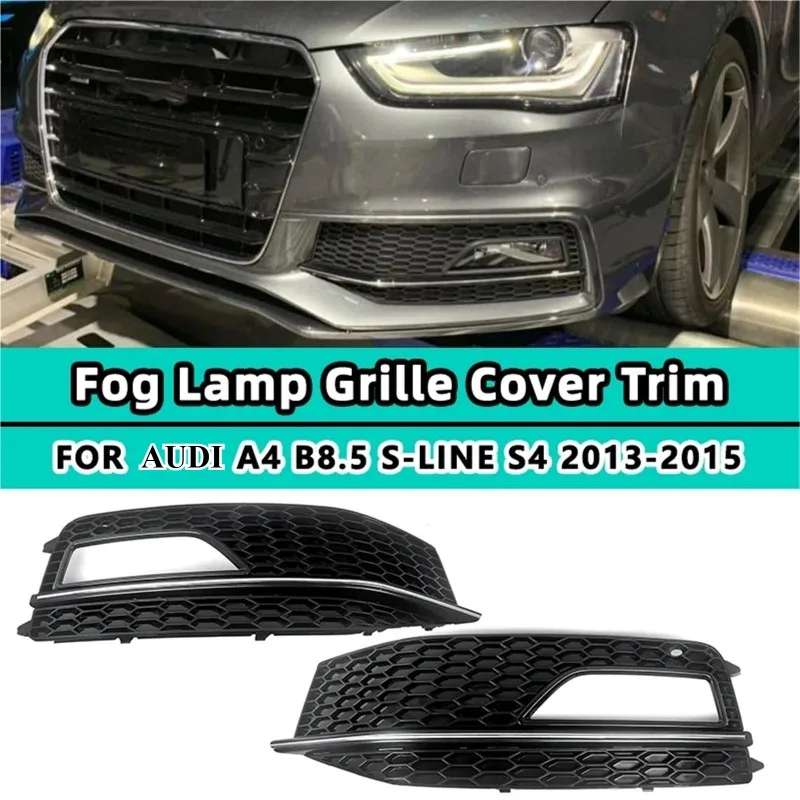 Nebelscheinwerfer-Lampenabdeckungsgrill für Audi A4 B8.5 S-Line S4 2012 2013 2014 2015, Wabengitter, Frontstoßstangengitter, RS4-Stil 8K0807681