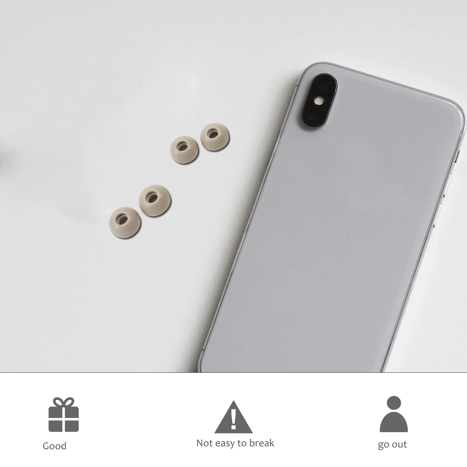 

3Pairs Earphone Caps Replacement Memory Earbuds Tips Noise Reducing Soft Foam Compatible for Apple Headphone