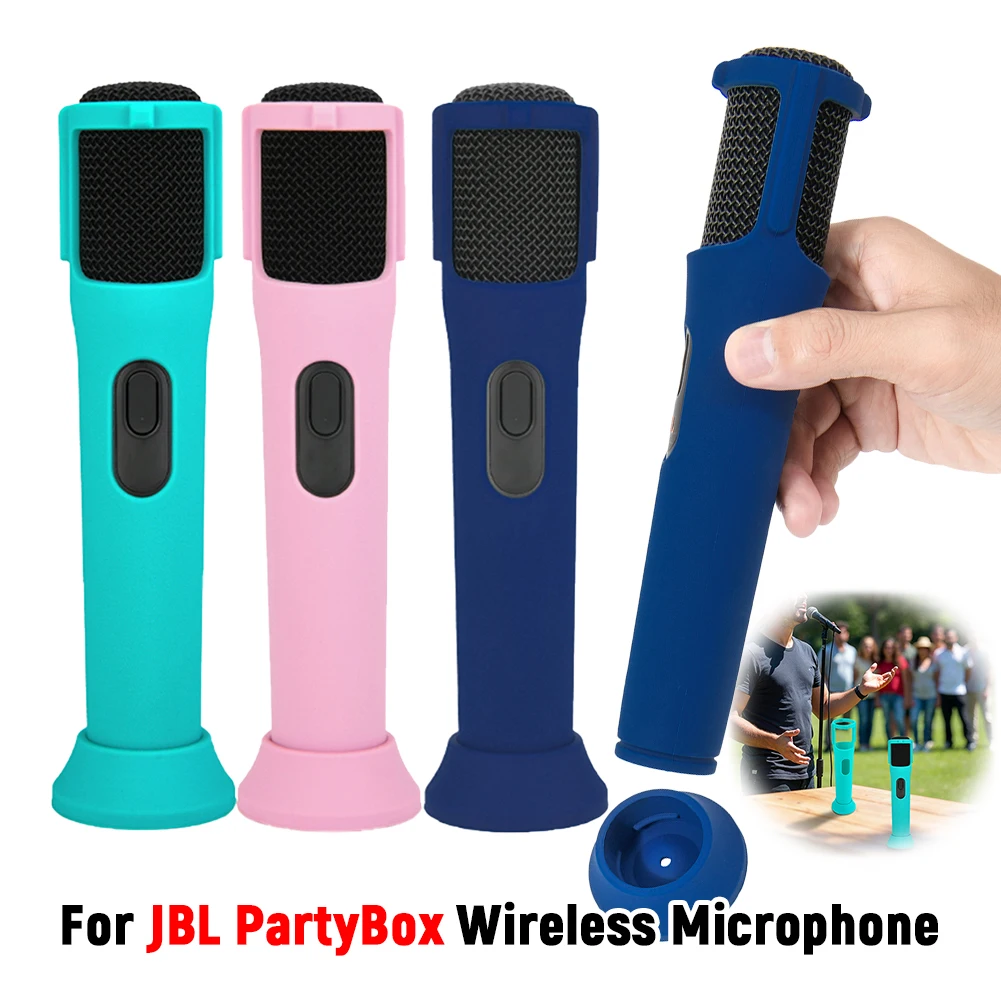 Silikonhülle Anti-Roll-Schutzhülle Mikrofonhülle für JBL PartyBox Drahtloses Mikrofon