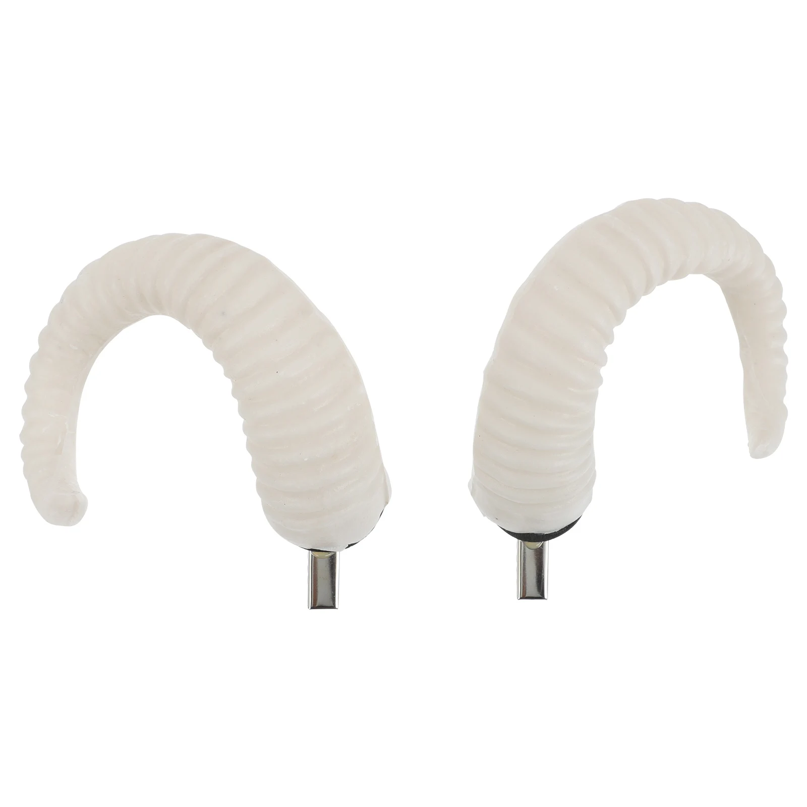 

Horns Hair Clip 1 Pair Lightweight Durable DIY Hair Ornament Halloween Costume Party Accessory White Color