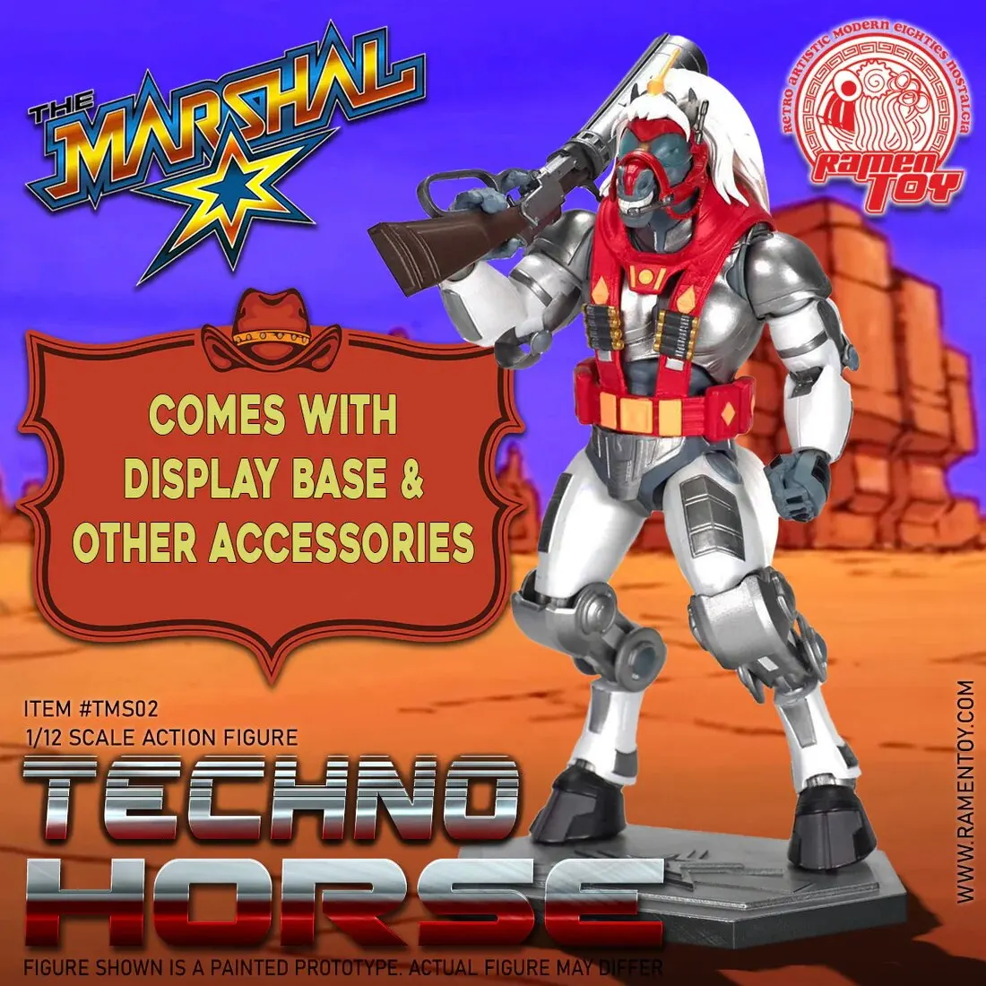 In Stock Ramen Toy Thirty-Thirty THE MARSHAL ITEM TNS02 TECHNO HORSE 1/12 Movability Model Toys BraveStarr 30/30 view 2