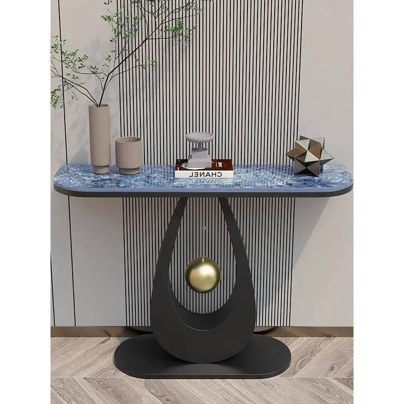 for Nordic Light Luxury Rock Slab Entrance Table Living Room Entry Table Internet Celebrity Minimalist Shelf Modern Ultra