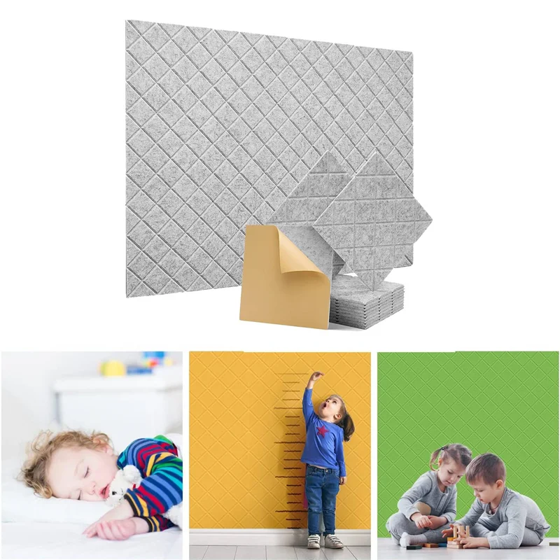 12 Pack Soundproof Wall Panels,12x12x0.4In Self Adhesive Sound Absorbing Panels,for Recording