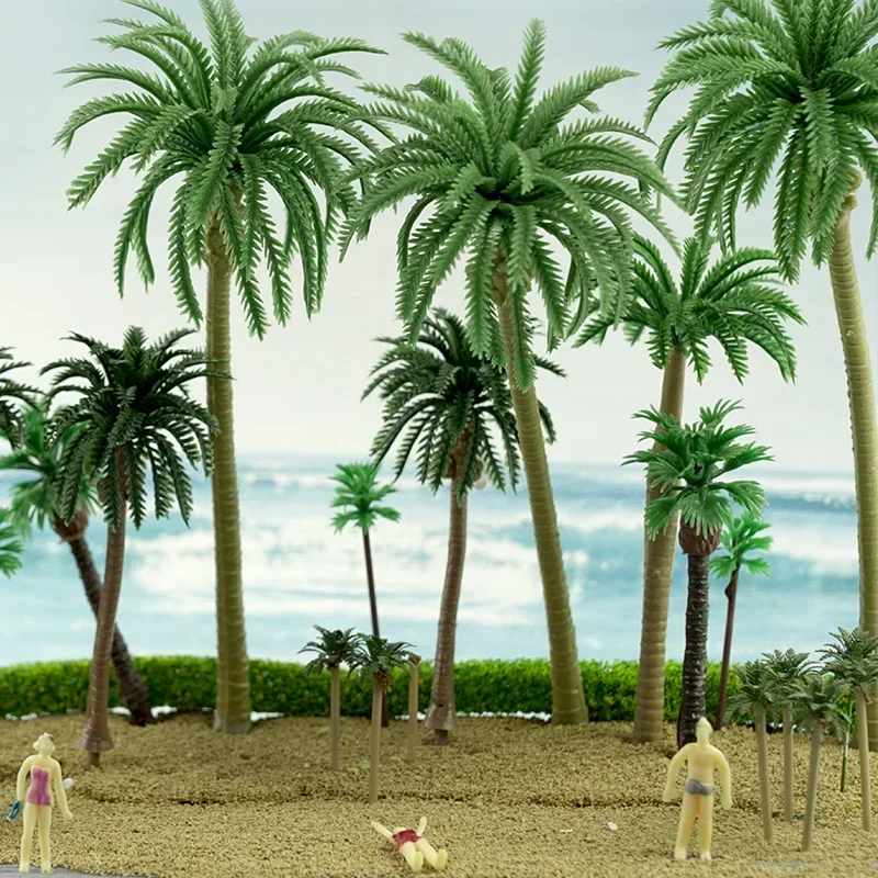 Ho Scale Model Palm Tree Artificial Coconut Landscape Train Railway Beach Seaside Diy Layout Scenery Miniature Diorama