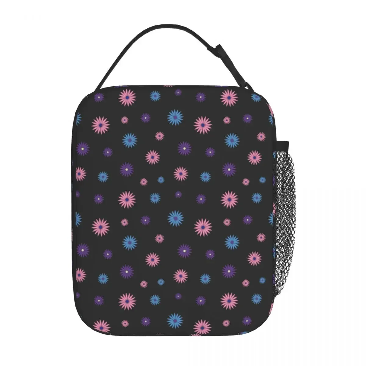

Colorful Daisies Lunch Bag Tiny Flowers Office Lunch Box For Student Thermal Tote Handbags Waterproof Insulated Cooler Bag Xmas