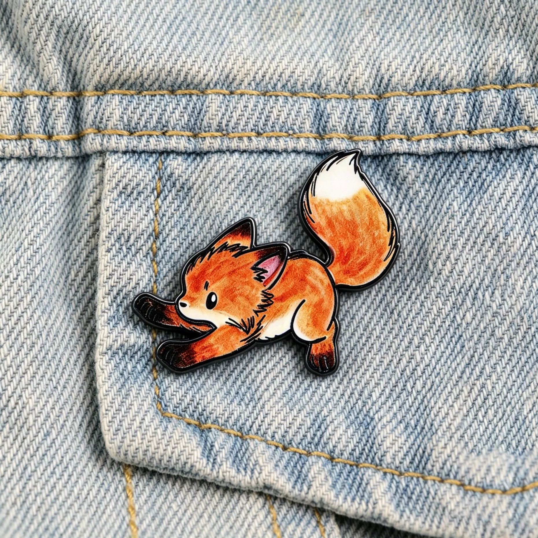 Niedliche Fuchs-Emaille-Anstecknadel Cartoon Roter Fuchs Brosche Reversnadel für Taschen Jacken Kleidung Accessoires Geschenk für Tierliebhaber