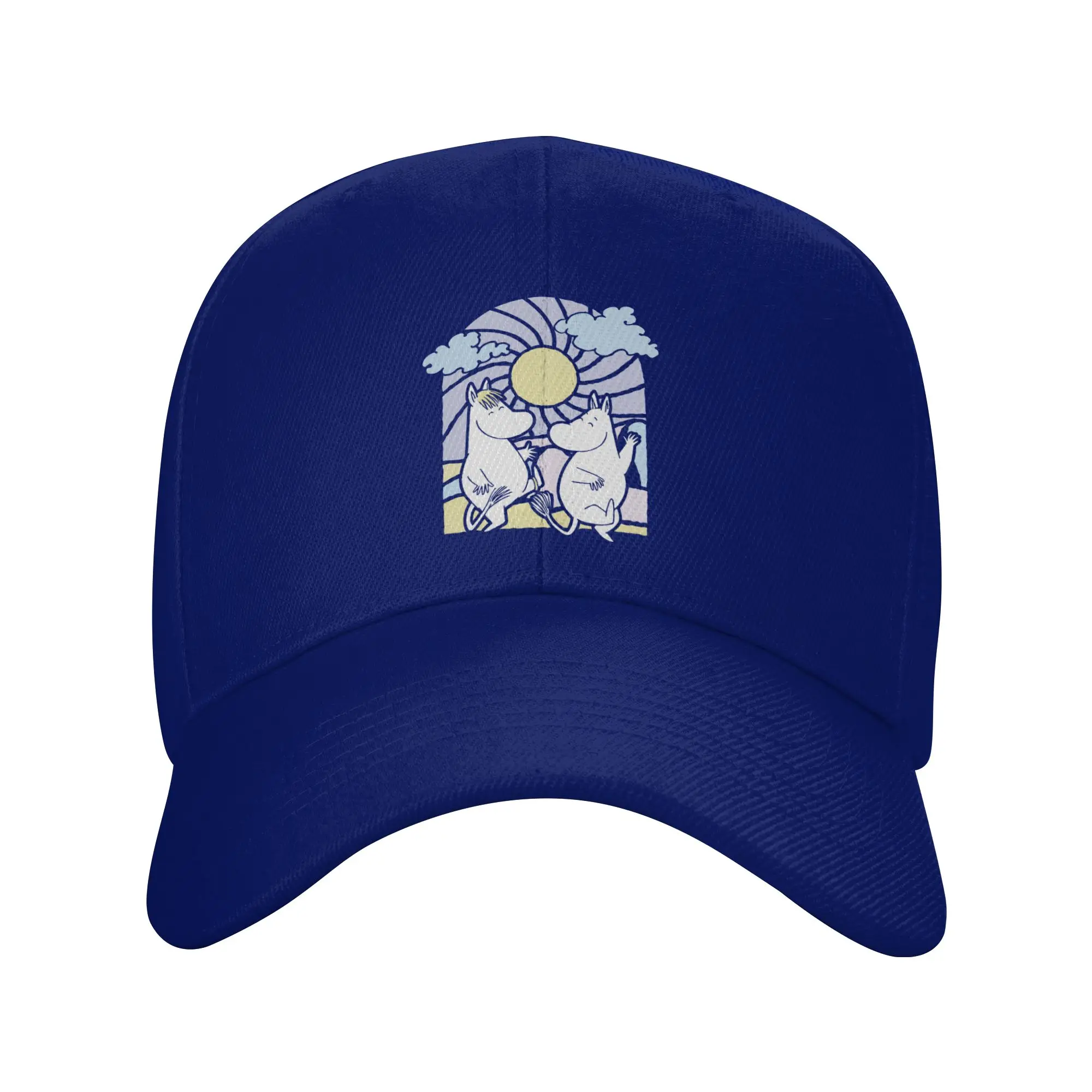 Moomings Life in Moominvalley Stained Glass Style Hats Adult Casual  Hats Trucker Hat Trucker Cap Breathable Baseball Cap