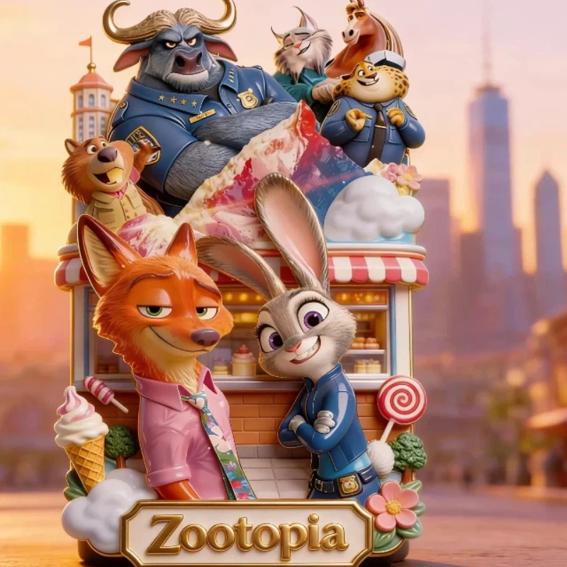 Judi Nick Gary Zootopia 2 metalen magnetische echte koelkaststicker culturele creatieve herdenkingsfestival verjaardagscadeau
