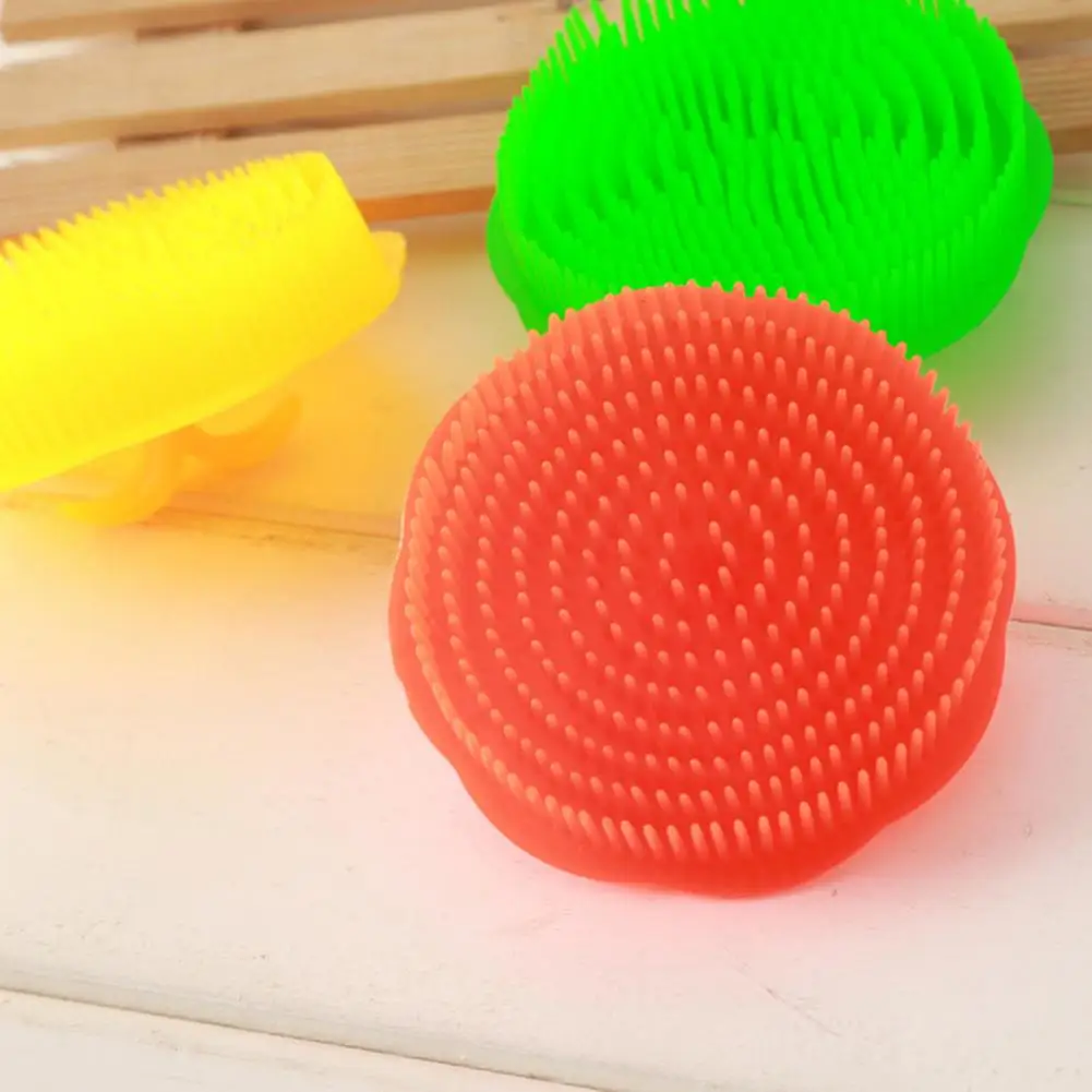 Reusable Washing Brush Bright Color Soft Plastic Bathing Hair Scalp Comb  Massage Comb Scalp Massager