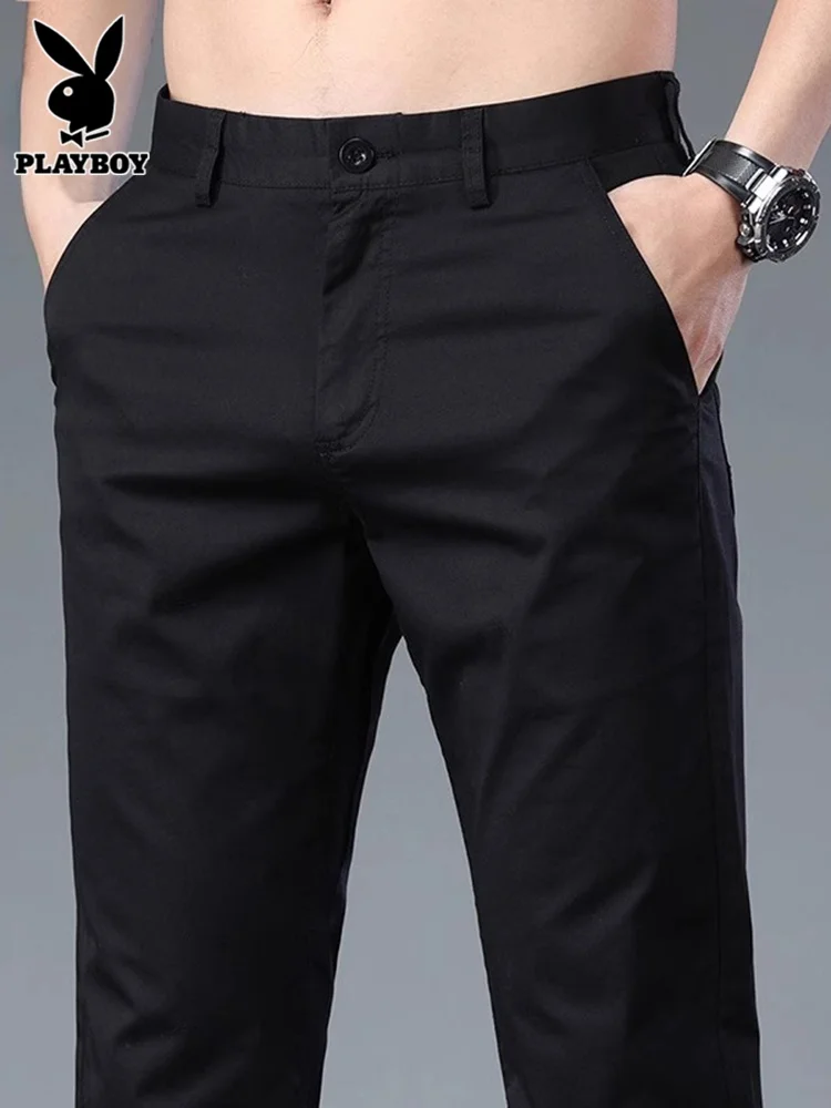 

Мужские повседневные брюки, новинка весенней коллекции, модные свободные прямые черные длинные брюки, молодежные брюки Vitali Sle из смесового хлопка