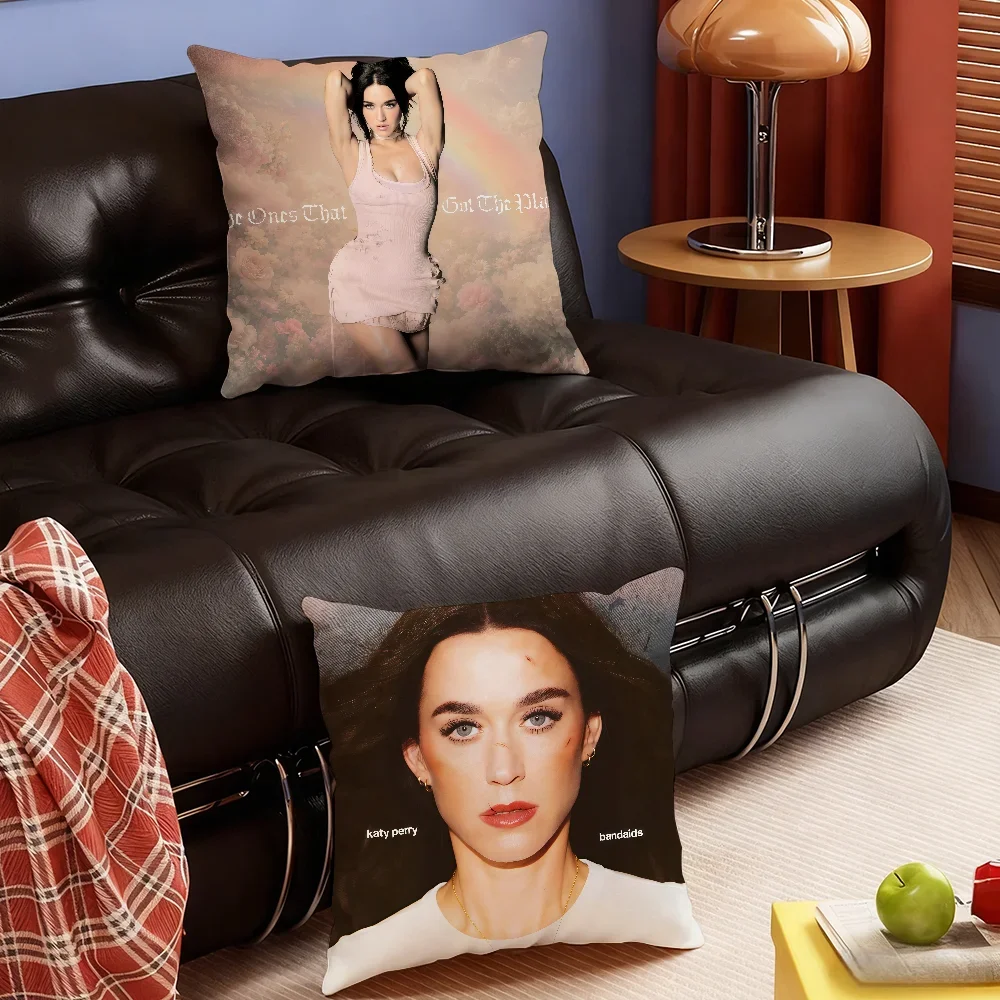 Singer K-Katy P-Perry-S cushion cover Soft Smooth Pillow Case Hidden Zipper Washable Decorative Couch Office Gift