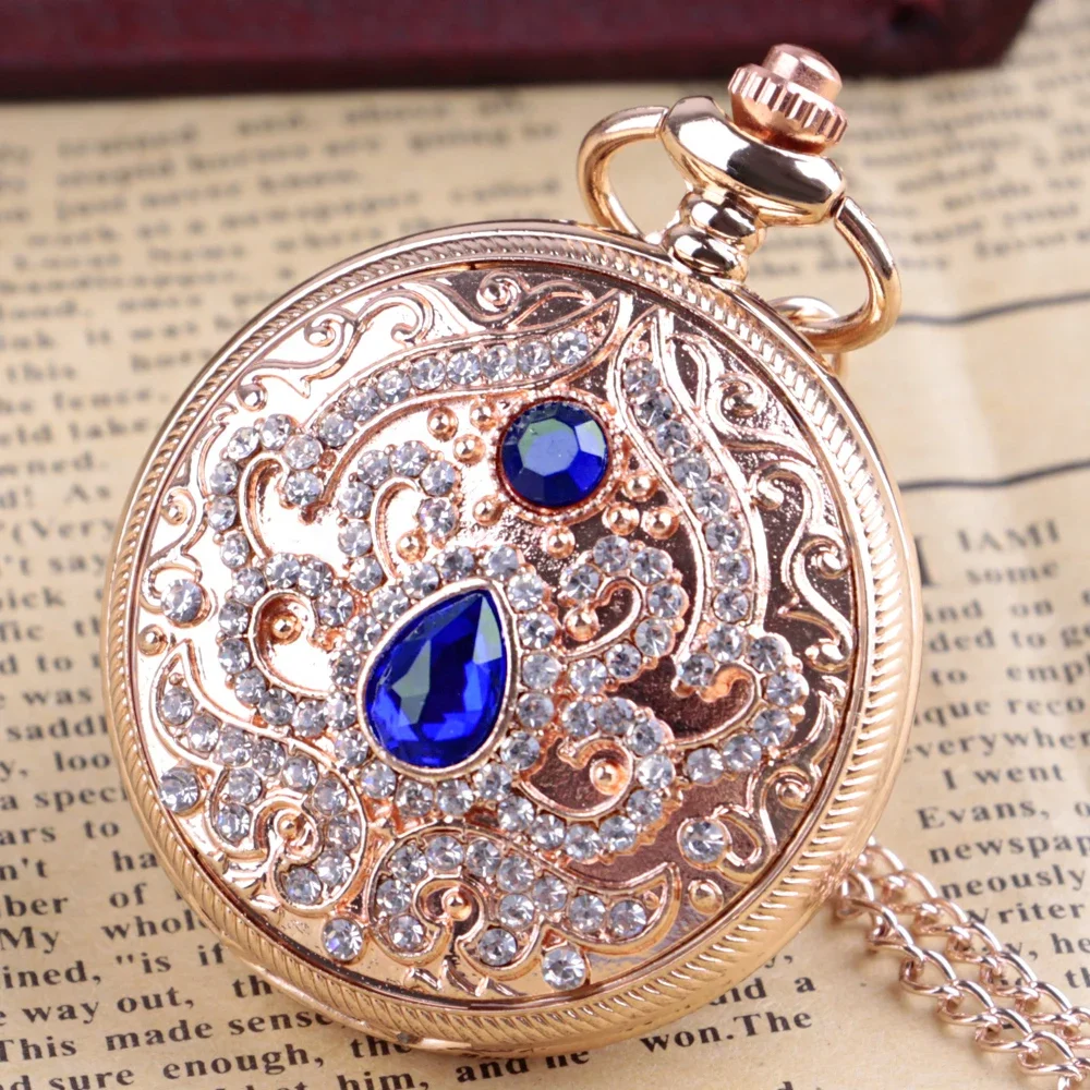 High Quality Fashion Luxury Vintage Pocket Watch Ladies Pendant Clock Chain Retro Women Quartz Pocket Watch Relojes de bolsillo