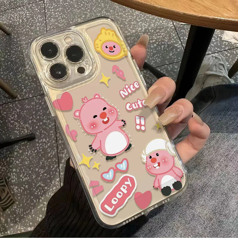 Miniso Zanmang Loopy 14Pro IPhone15 Case Cute Transparent 12 13 Cartoon Xsmax Anti Slip Xr Silica Gel 11 Soft Shell Girl Gifts