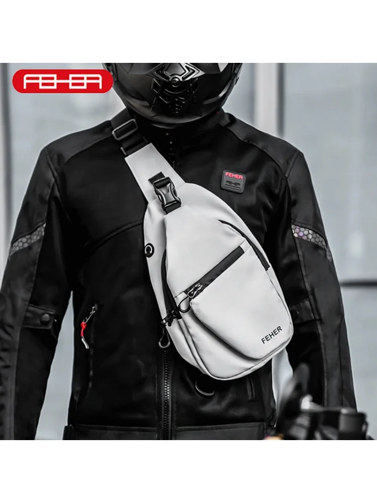 حقيبة ركاب الدراجات النارية عالية الجودة من FEHER، سعة كبيرة، أنيقة، لون محايد، حقيبة رياضية خارجية للمسافرين غير الرسميين باللون الأسود
