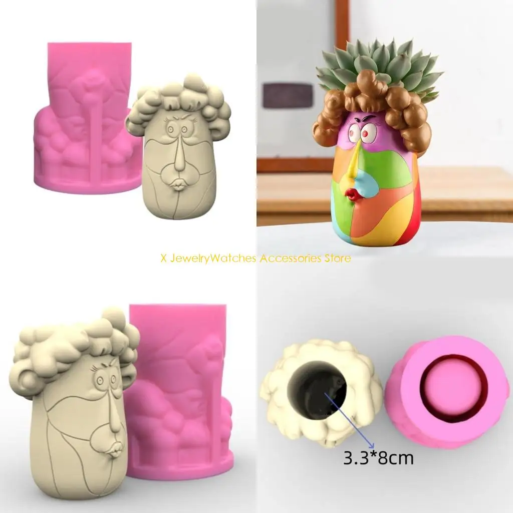

31KD Handmade Curly Girl Designed Vase Silicone Mold Artistic Silicone Vase Crafting Mold for Enthusiasts