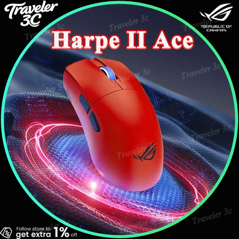 

Новая беспроводная игровая мышь ROG Harpe II Ace, ультралегкая (48 г), с частотой опроса 8000 Гц, сенсор AimPoint Pro42K, эргономичная, для ПК