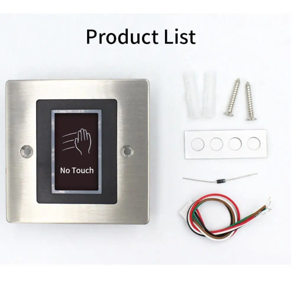 DC 10-24V Door Access Control Touch Free Durable Touchless Exit Button LED Indicator IR Infrared Sensor Home Security System