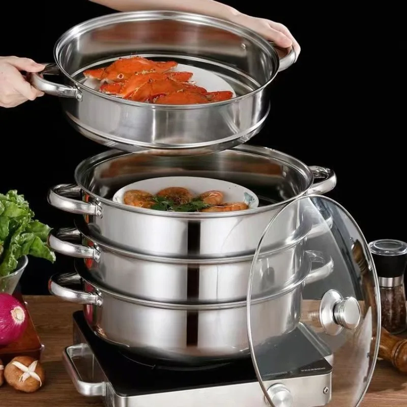 

Потолщенный отпариватель из нержавеющей стали для домашнего использования с двойными слоями и несколькими слоями.