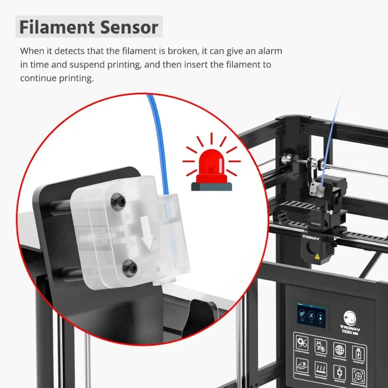 TRONXY VEHO 800 Top sale auto leveling impresora 3d printing machine Dual extruder metal guide axis for large size 3d printing