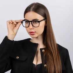 Light square acetate geometric glasses personalised solid colour decorative eyeglasses Computer Game Glasses