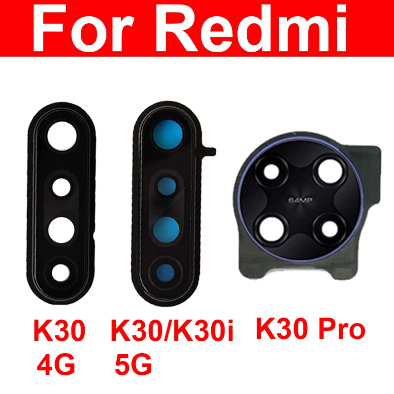 Back Camera Lens Glass Cover Frame For Xiaomi Redmi K30 K30 Pro 4G 5G Main Rear Camera Cover Frame with Sticker Repair Parts