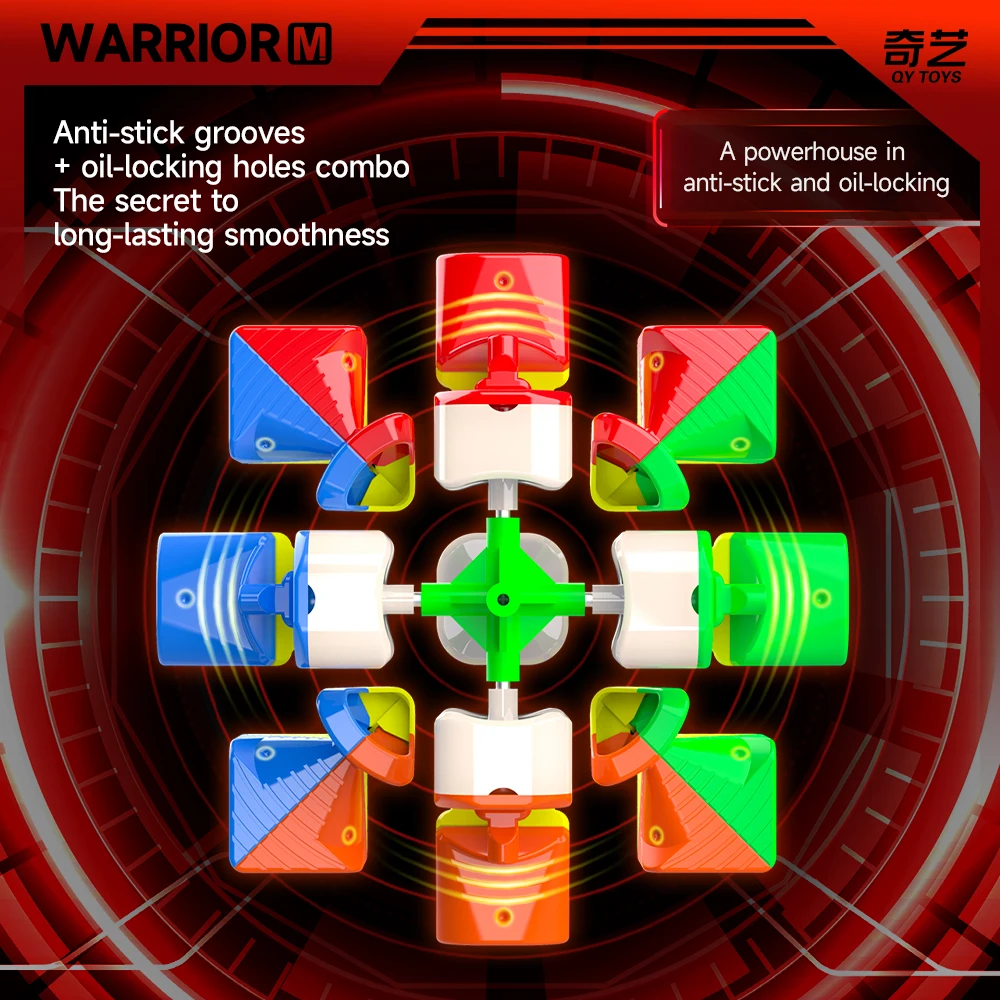 Qiyi Warrior M UV 3X3 Magnetischer Magic Speed Cube Spielzeug Qiyi Warrior UV Puzzle Professionelles Spiel Kinderspielzeug – Detail 7